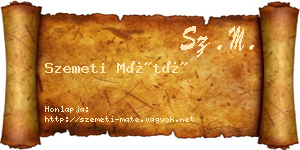 Szemeti Máté névjegykártya