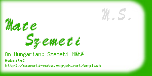 mate szemeti business card