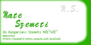 mate szemeti business card